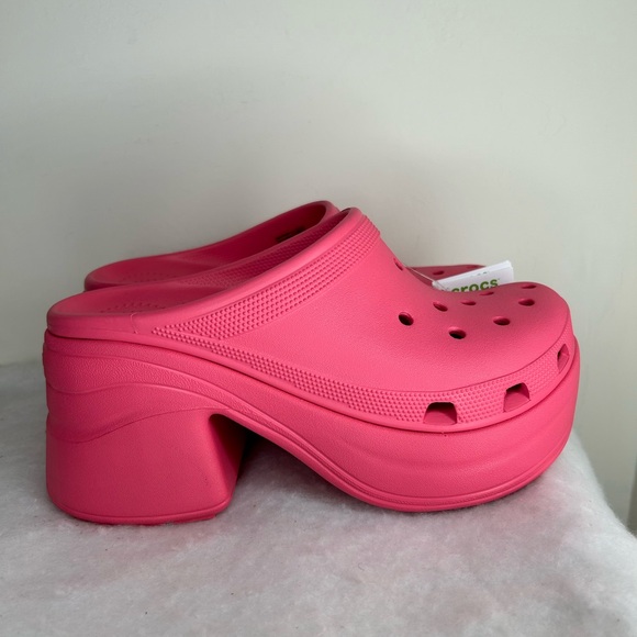 Crocs Siren Clog Heeled Platform Womens Size 10 Hyper Pink Barbie  NWT - Picture 4 of 8